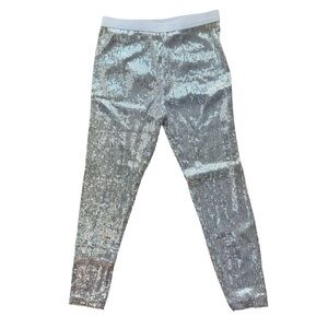 Zoe LTD Sparkly Silver Kids Leggings size 10